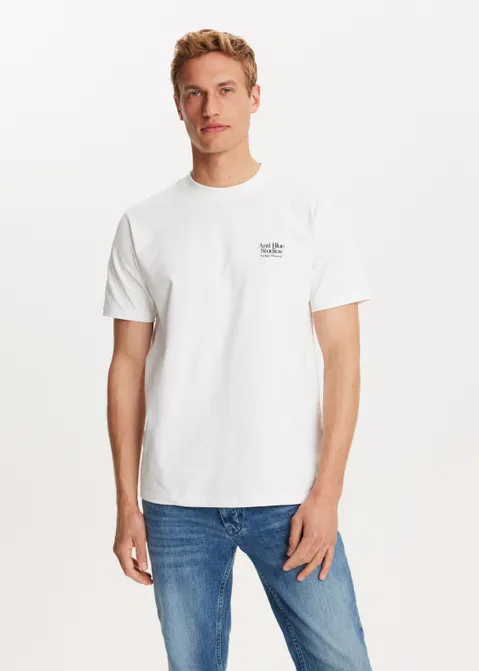 T-shirt met print cyanotype wit (WIT)