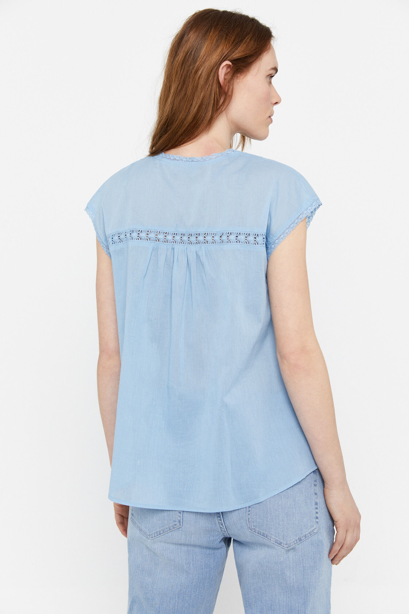 Blusa leve de algodão - Azul