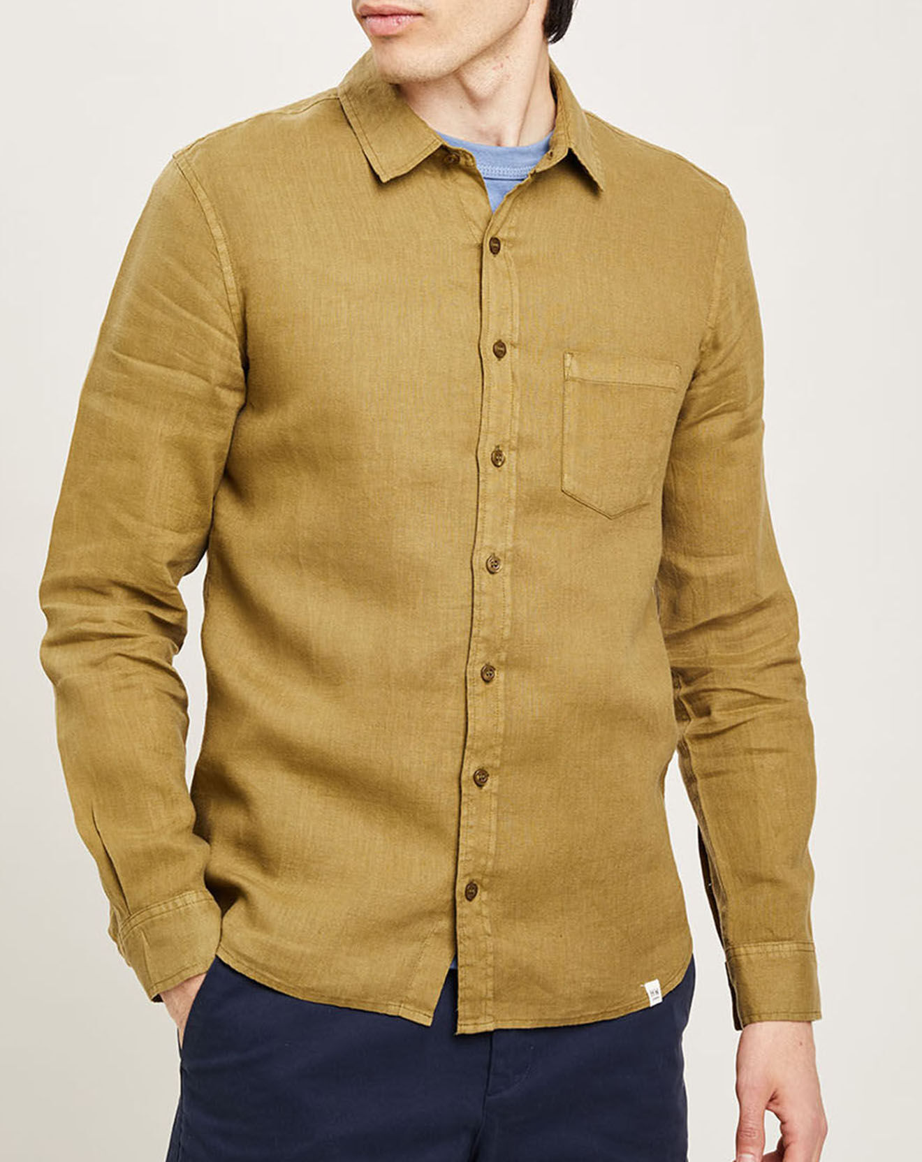 Harris Wilson Chemise slim 100% Lin Efesio militaire