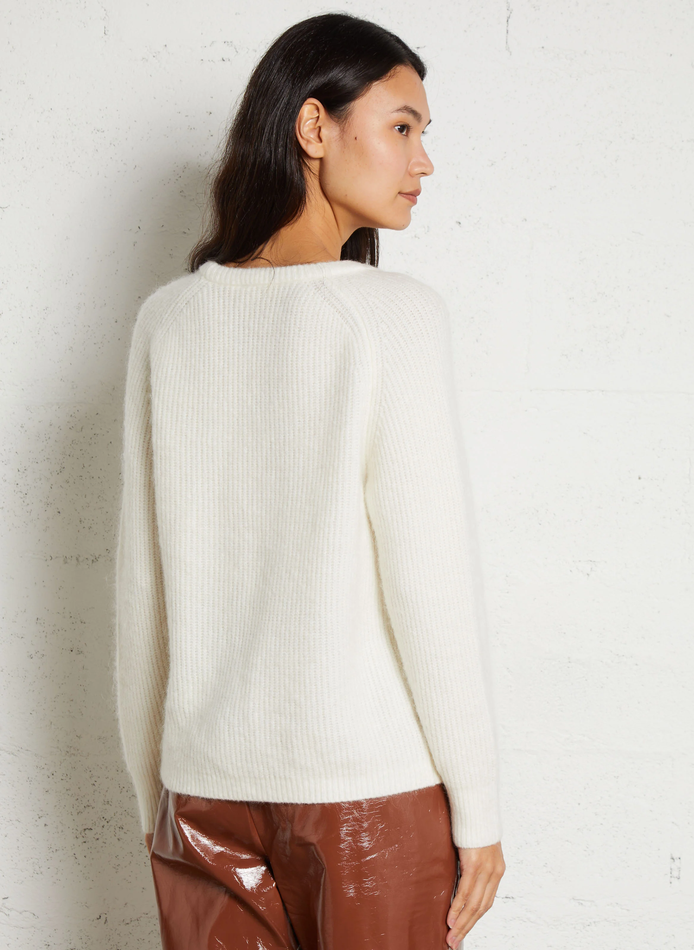 ELORA - Pull droit col rond | Blanc