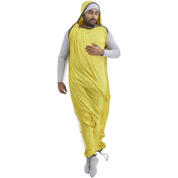 Drap sac de couchage SEA TO SUMMIT REACTOR SLEEPING BAG LINER MUMMY W/ DRAWCORD COMPACT YELLOW
