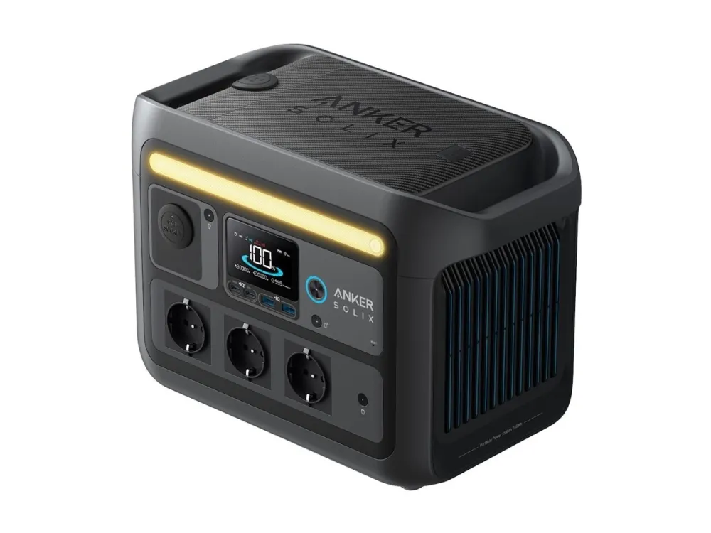 Anker SOLIX C800X - Transportabel strømstation - AC 220-240 V - 1600 Watt - 1-faset - litiumjernfosfat - 768 Wh - Wi-Fi, Bluetooth - output-stikforbindelser: 8