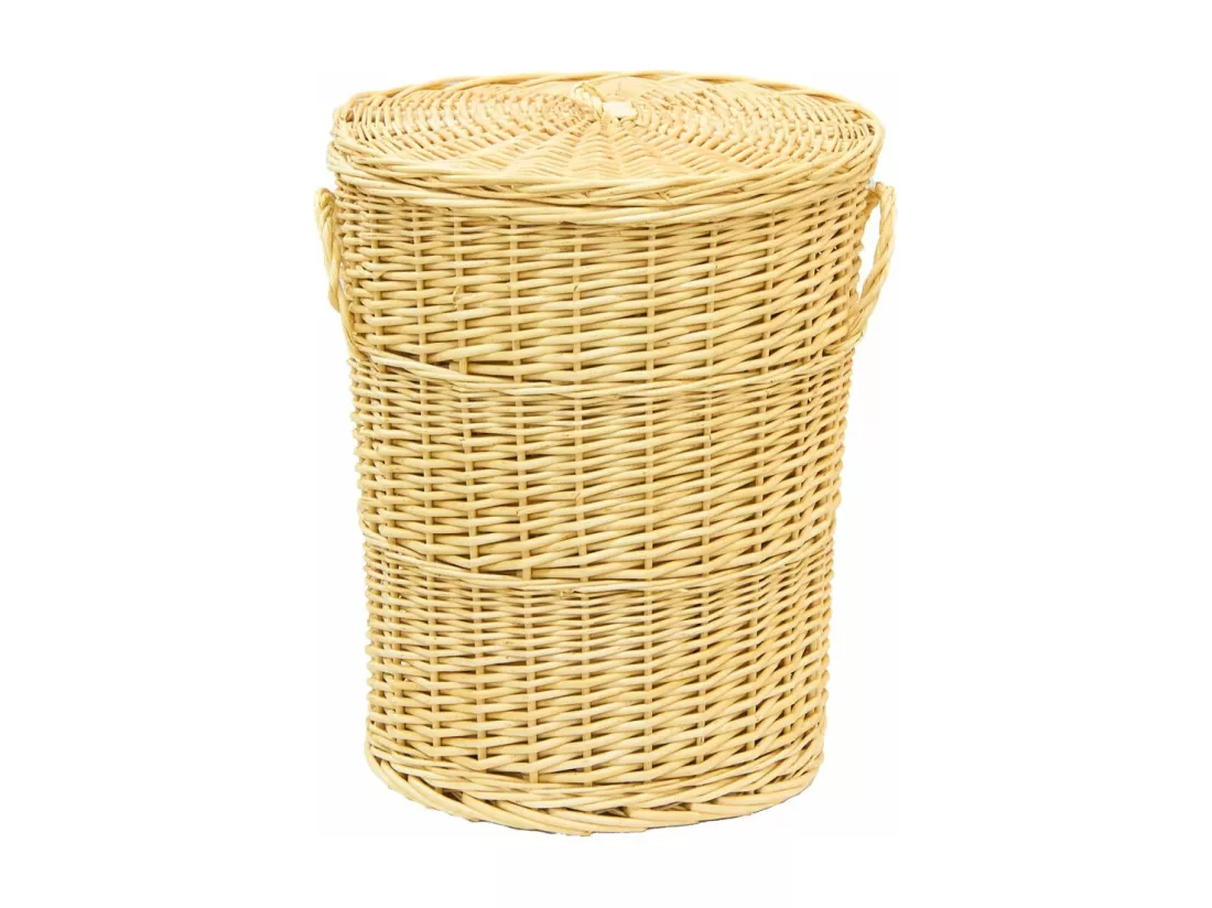 Panières à linge en osier blanc (Lot de 3)