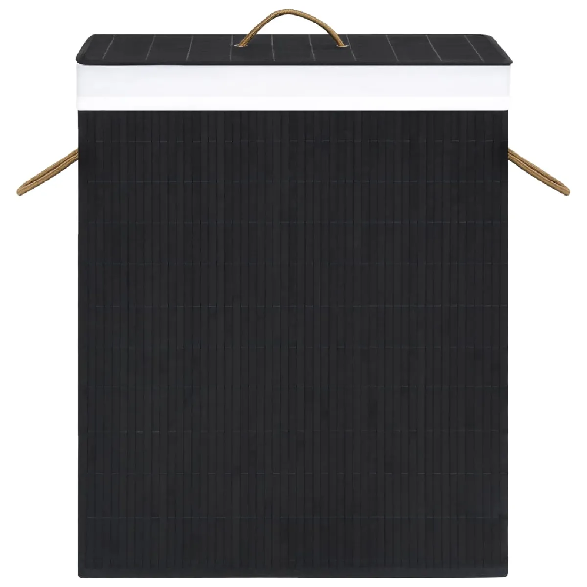 vidaXL Panier à linge bambou - Noir