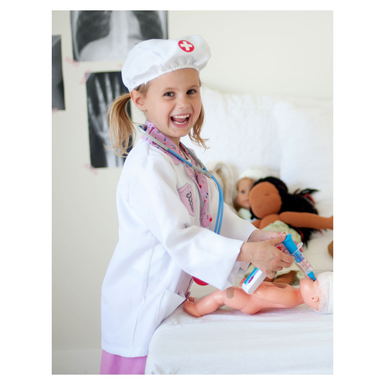 Verkleedset DokterRoze met Accessoires, 5-6 jaar