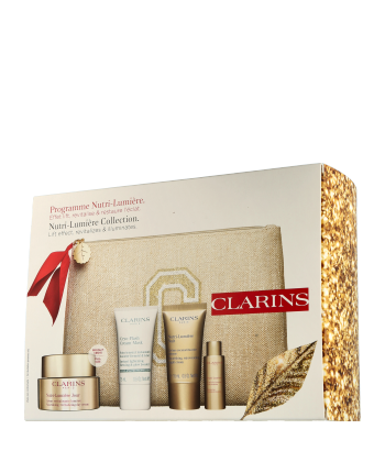 Clarins Nutri-Lumière Set mit Creme Jour, Nuit, Lotion & Cryo-Flash Cream-Mask 50ml-15ml-10ml-15ml