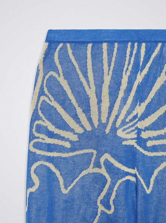 Calças Jacquard - Azul