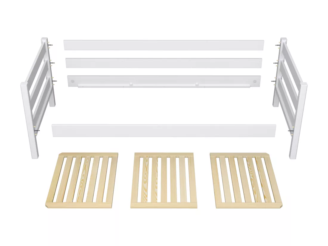 Lit banquette en bois N01 Gris 90x200