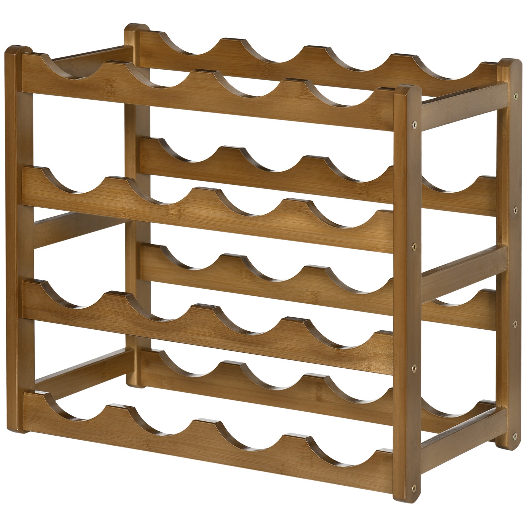 HOMCOM Weinregal mit großem Stauraum natur 43L x 23,5B x 38H cm