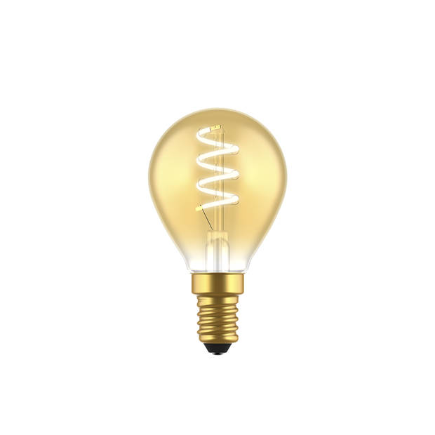 Blokker LED Kogel G45 - 3W - E14 - Spiraal Goud - Dimbaar