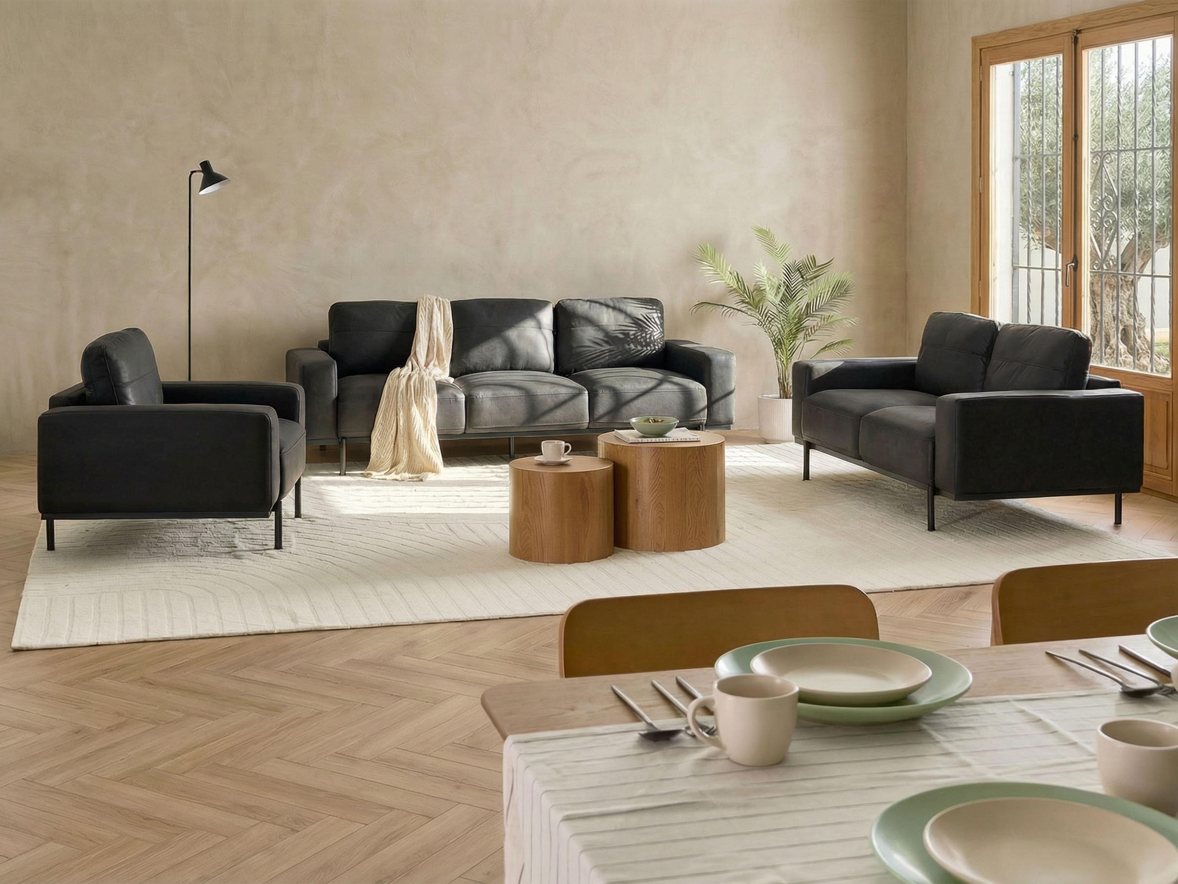 Fauteuil SOVIK Kunstleer Zwart