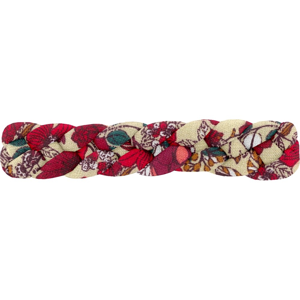 Barrette Cheveux Tressée Coquelicot