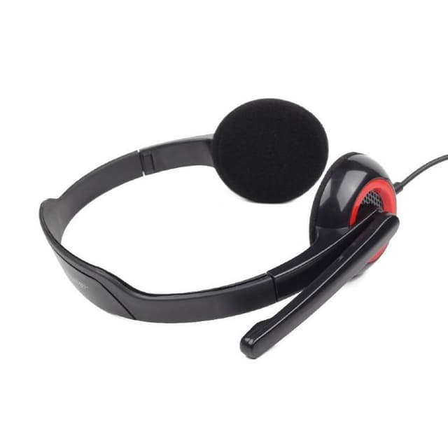 Gembird MHS-002 Stereo headset 3,5 mm, sort/rød, indbygget mikrofon