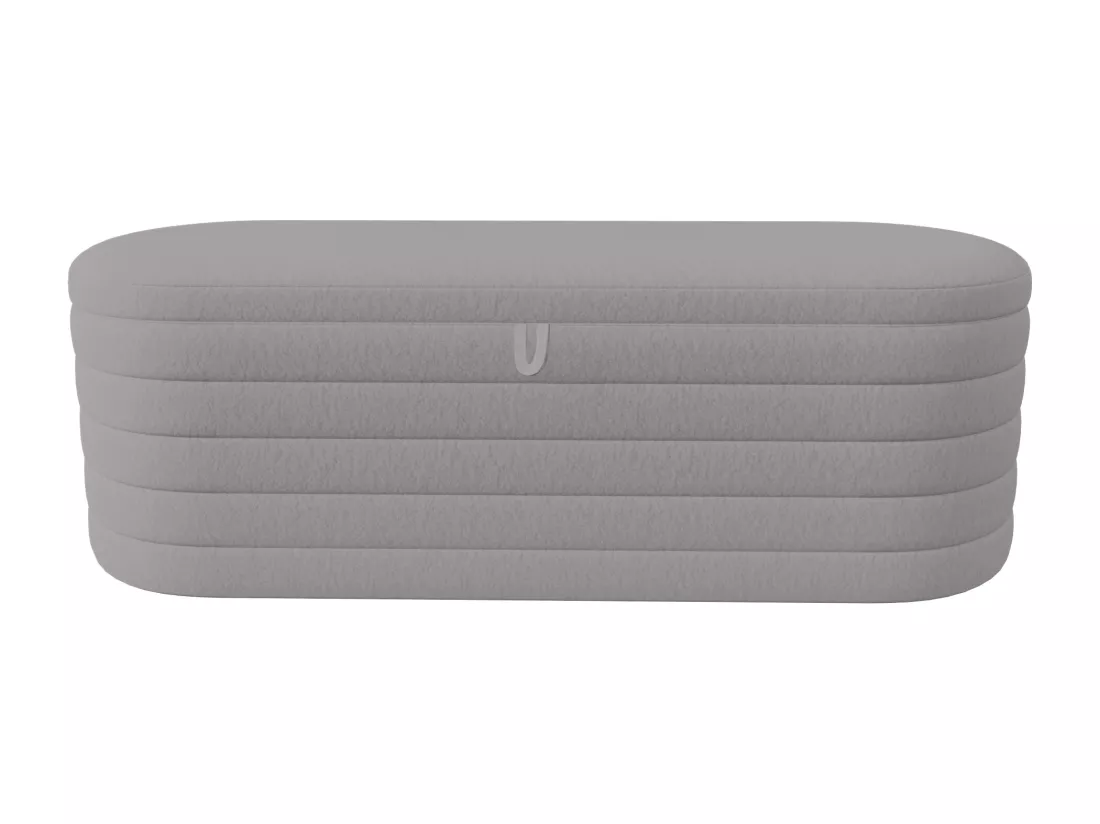 Banc coffre de rangement en Flanelle - 120 x 40 x 40 cm - Gris