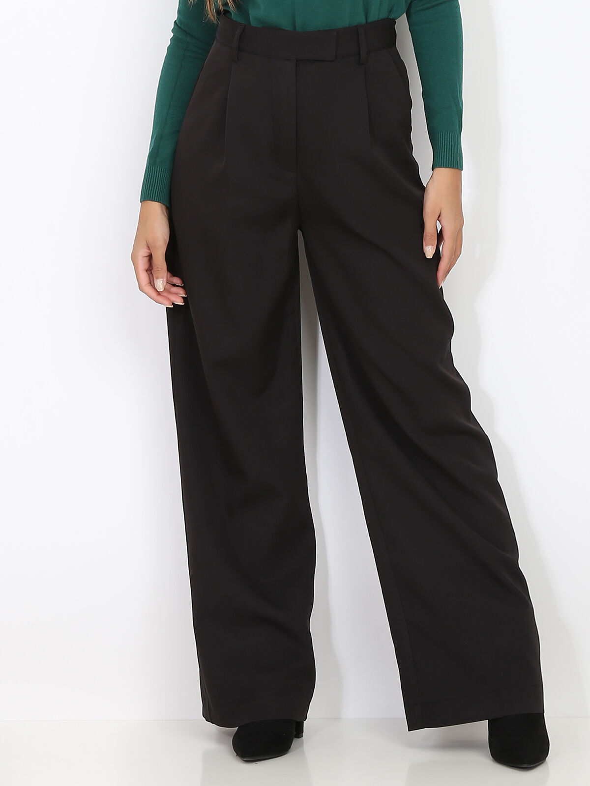 Pantalon classique ample et droit- Noir