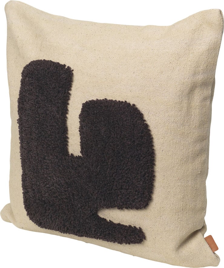 ferm LIVING Lay Cushion - Sand/Dark Brown Sand / dark brown
