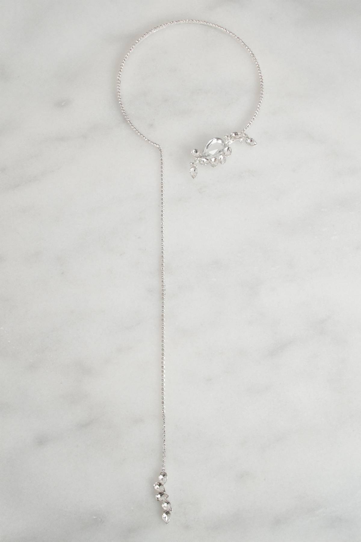 KarenMillen Collier Ras-de-Cou Tombant Diamanté
