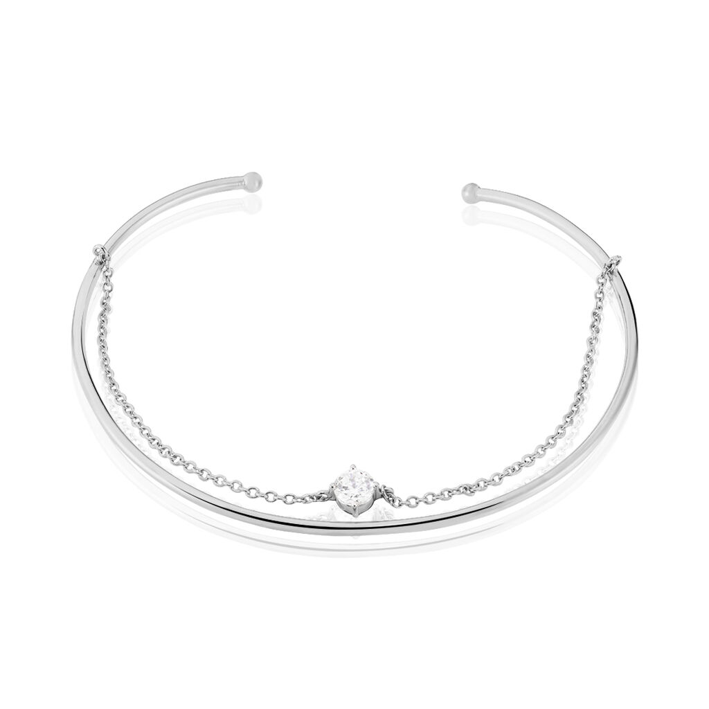 Bracelet Jonc Ruth Argent Blanc Oxyde De Zirconium