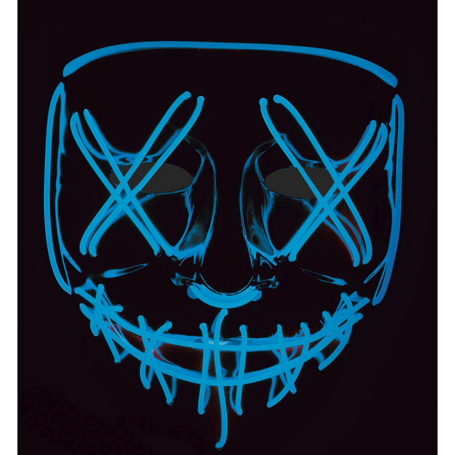 Leuchtende Halloweenmaske - für Erwachsene - blau