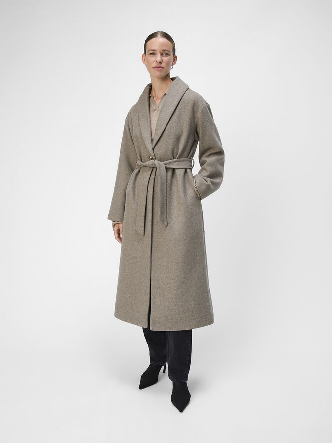 Object OBJPISA LONG COAT NOOS Desert taupe/melange