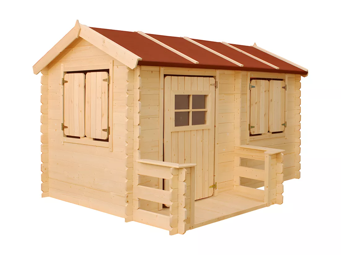 Maison en bois pour enfants - 146x241xH151cm/2.63m2 - Timbela M503