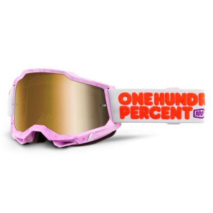 Masque cross 100% ACCURI 2 Hundreds - Ecran Mirror True Gold 2025 - Rose / Blanc