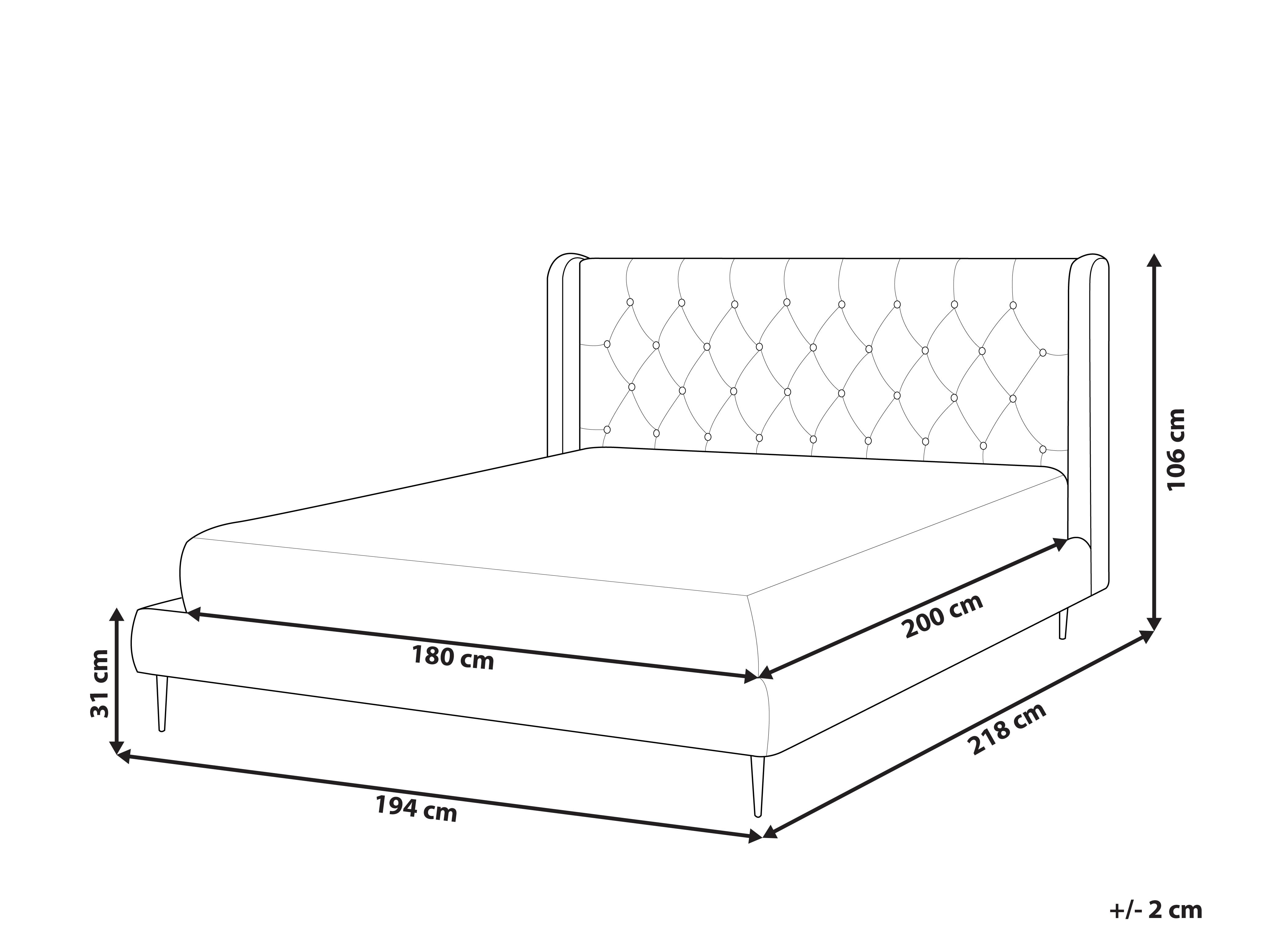 Bed Fluweel FORBACH 180 x 200 cm Grijs