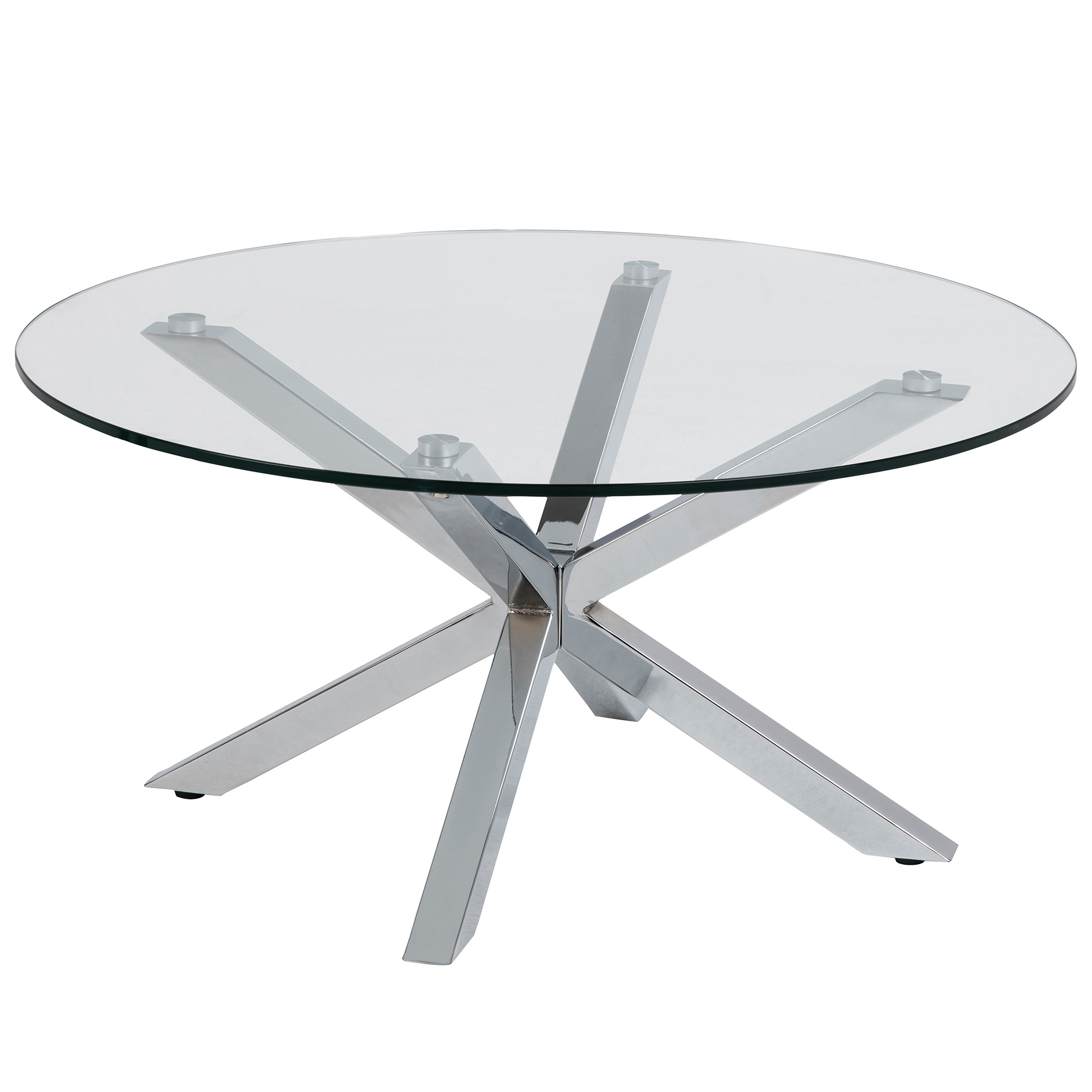 Couchtisch HEAVEN - transparent-chromfarben - Ø 82 cm