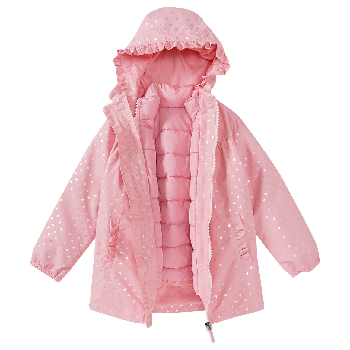 Topolino Mädchen 3-in-1 Jacke mit Herzen rosa