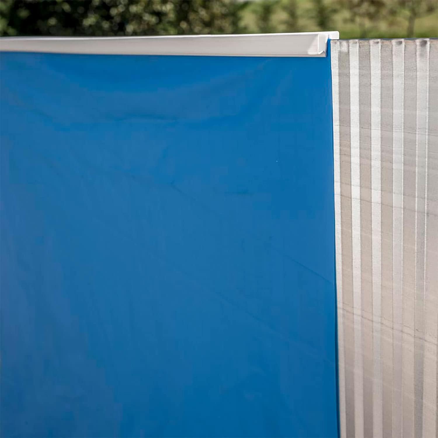 Paradies Pool® Gre Giant rund 460x120cm (Ø x H), Stahlwandbecken Holz, Poolplane in blau 0,4mm, Handlauf extra breit, inkl. Skimmer-Set und Leiter, Swimmingpool, Menge: 1 Stück