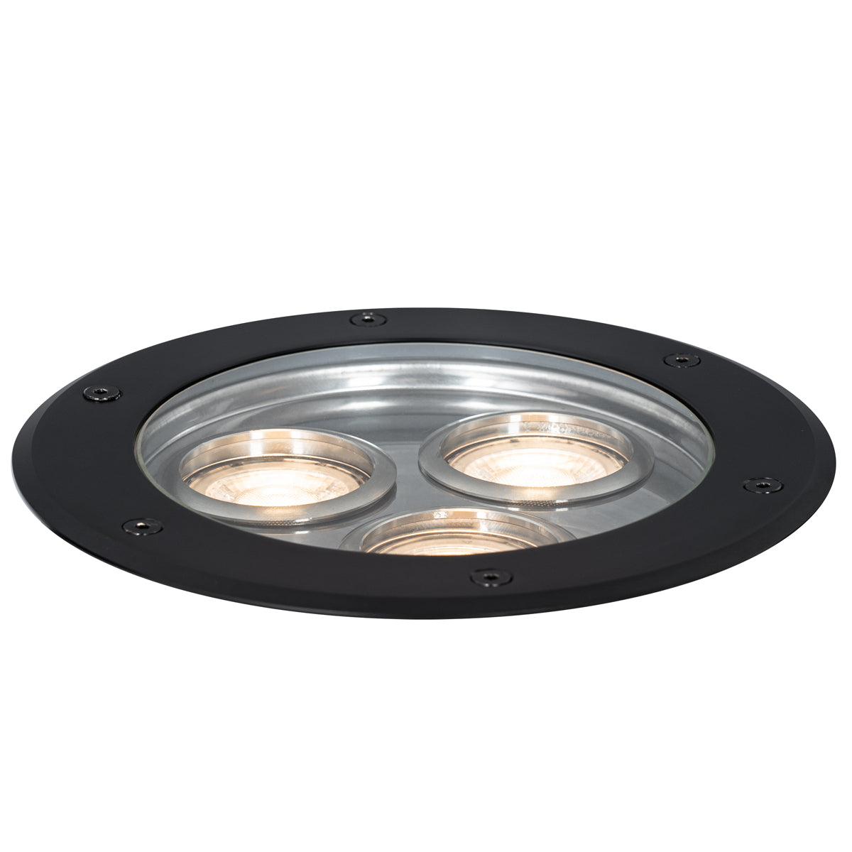 QAZQA Set van 3 moderne grondspots zwart 3-lichts IP65 - Tribus