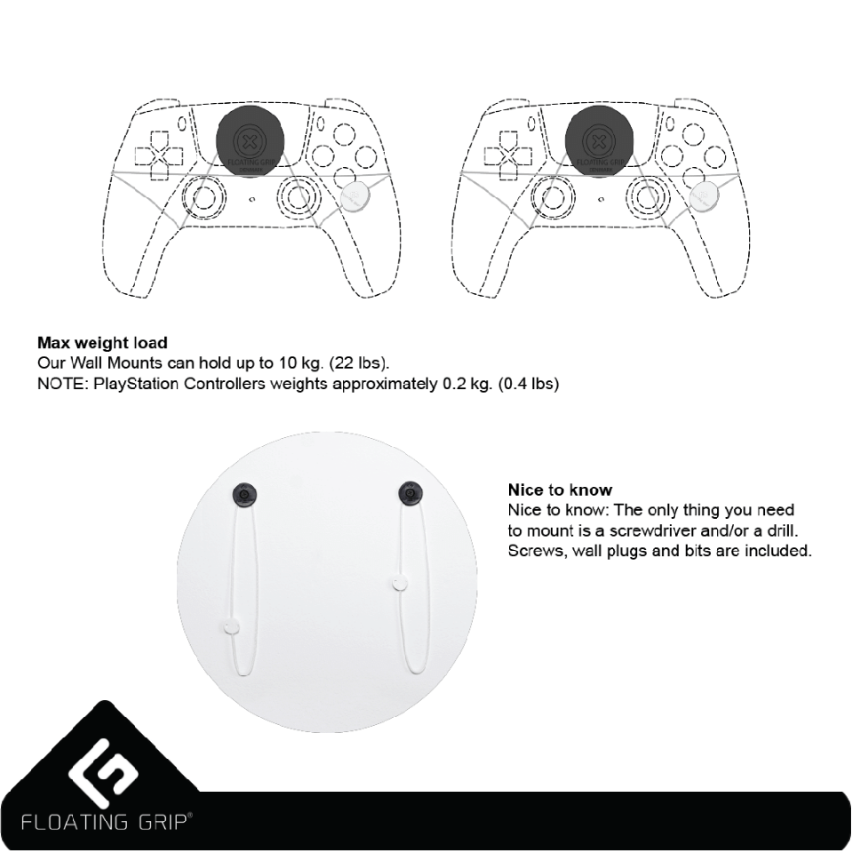Floating Grips Playstation Controller Vægbeslag