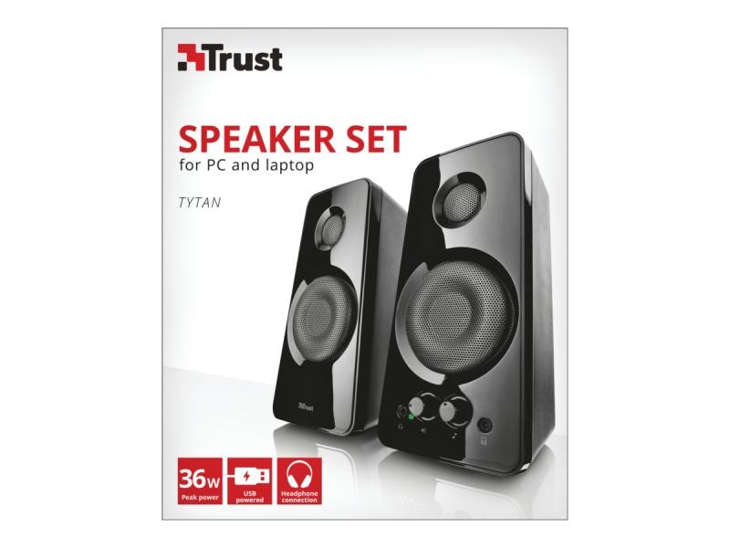 Trust PC-Lautsprecher Tytan 2.0 Elegantes Lautsprecherset mit vollem Klang