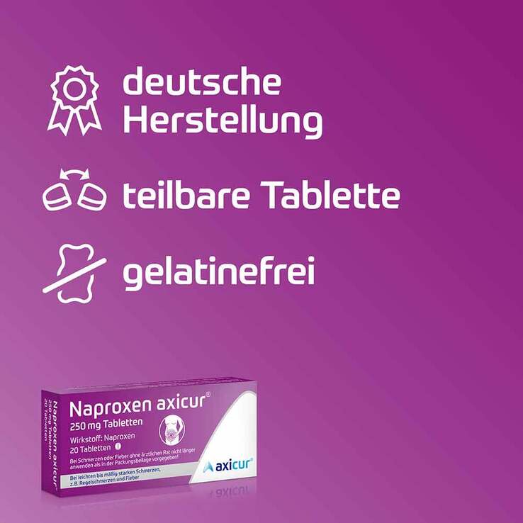Naproxen axicur® 250 mg Tabletten, 10 St