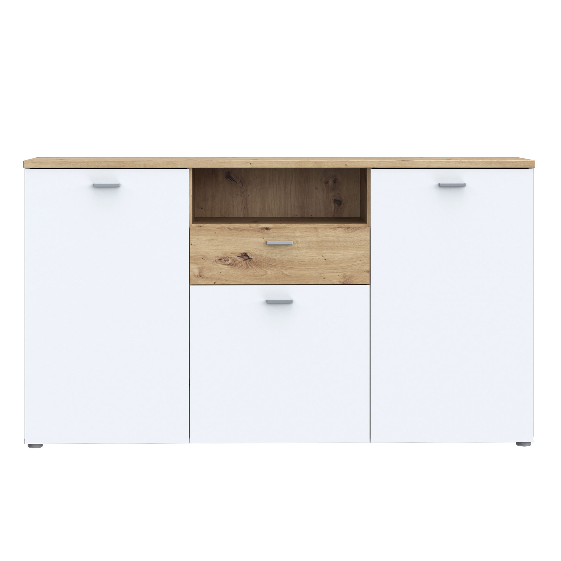 Sideboard - weiß - Artisan Eiche - 154 cm breit
