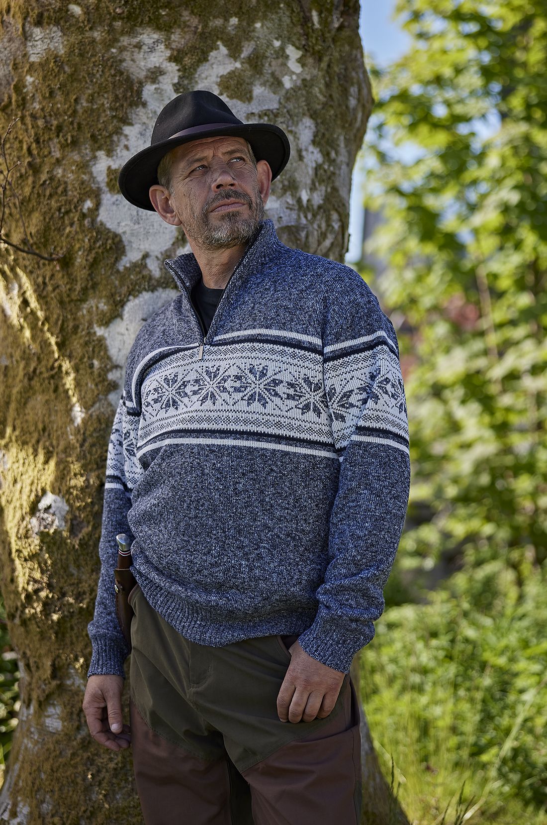 Ola Strikkegenser med fleecefòr