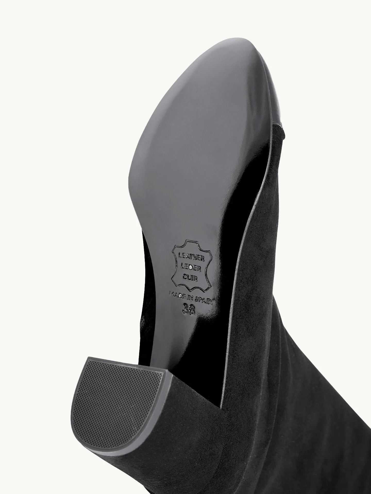 FREYA SUEDE BLACK - Bottes à talon en cuir velours | Noir