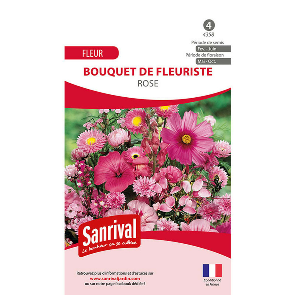 Mélange de graines de fleurs roses