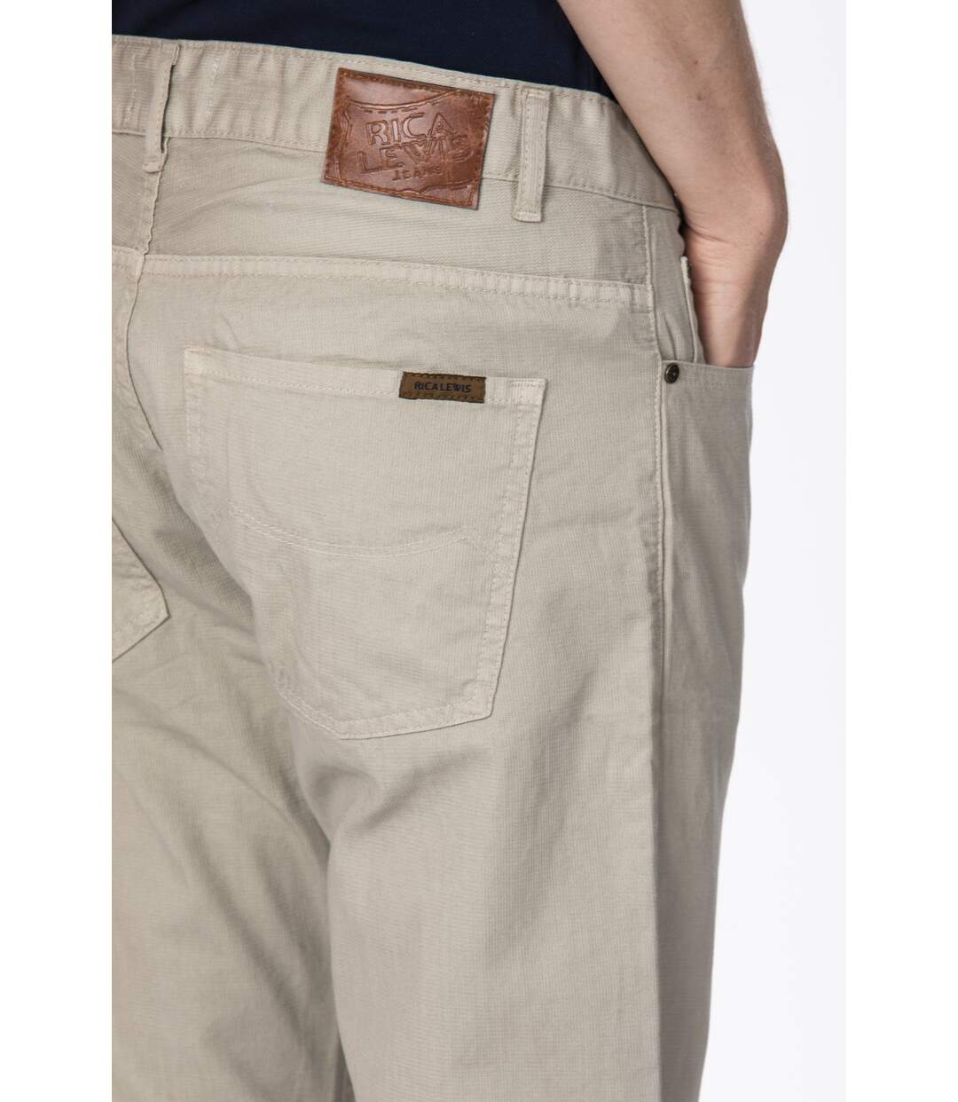 Jeans RL70 coupe droite confort coton dobby piqué léger AMAL KAKI