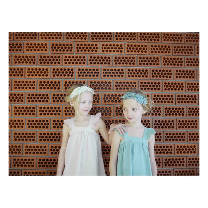 La Petite Collection Robe à Bretelles Gaze de Coton Bio Flounce | Rose pâle