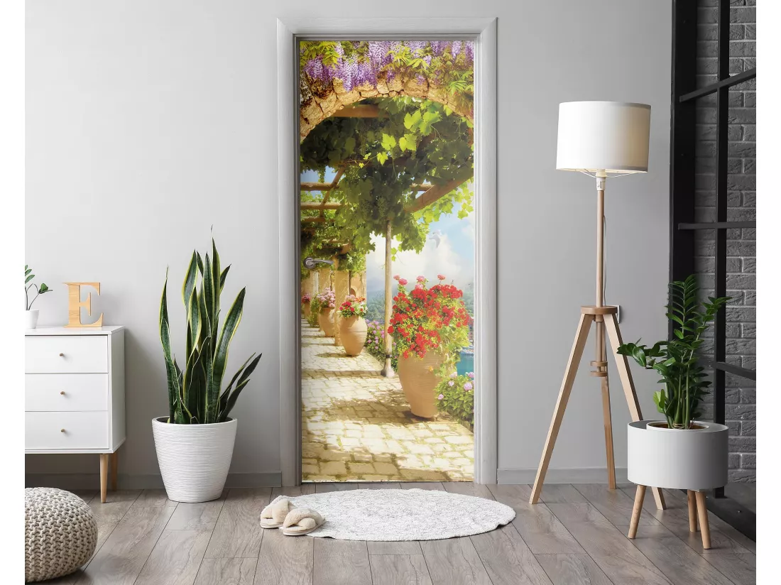 Papier peint photo pour portes intérieures - Jardin méditerranéen 85x205 cm