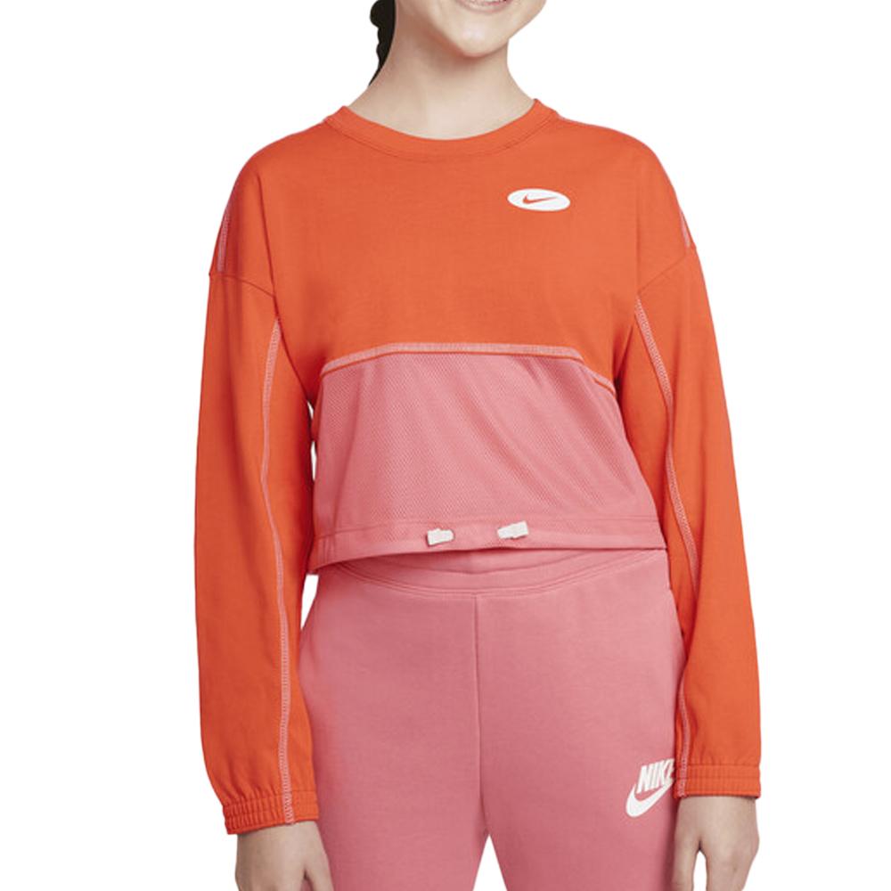 Nike Sweat Orange/Rose Fille Nike Nsw