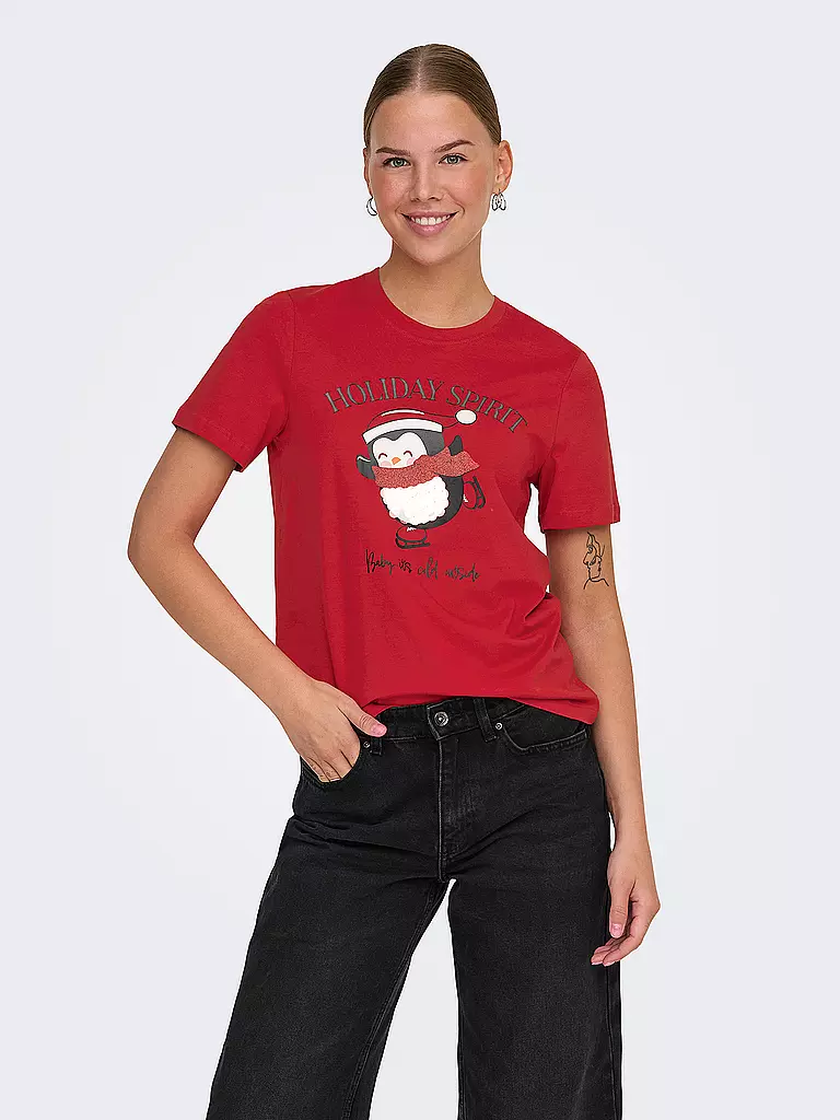 ONLY T-Shirt  ONLKITA rot