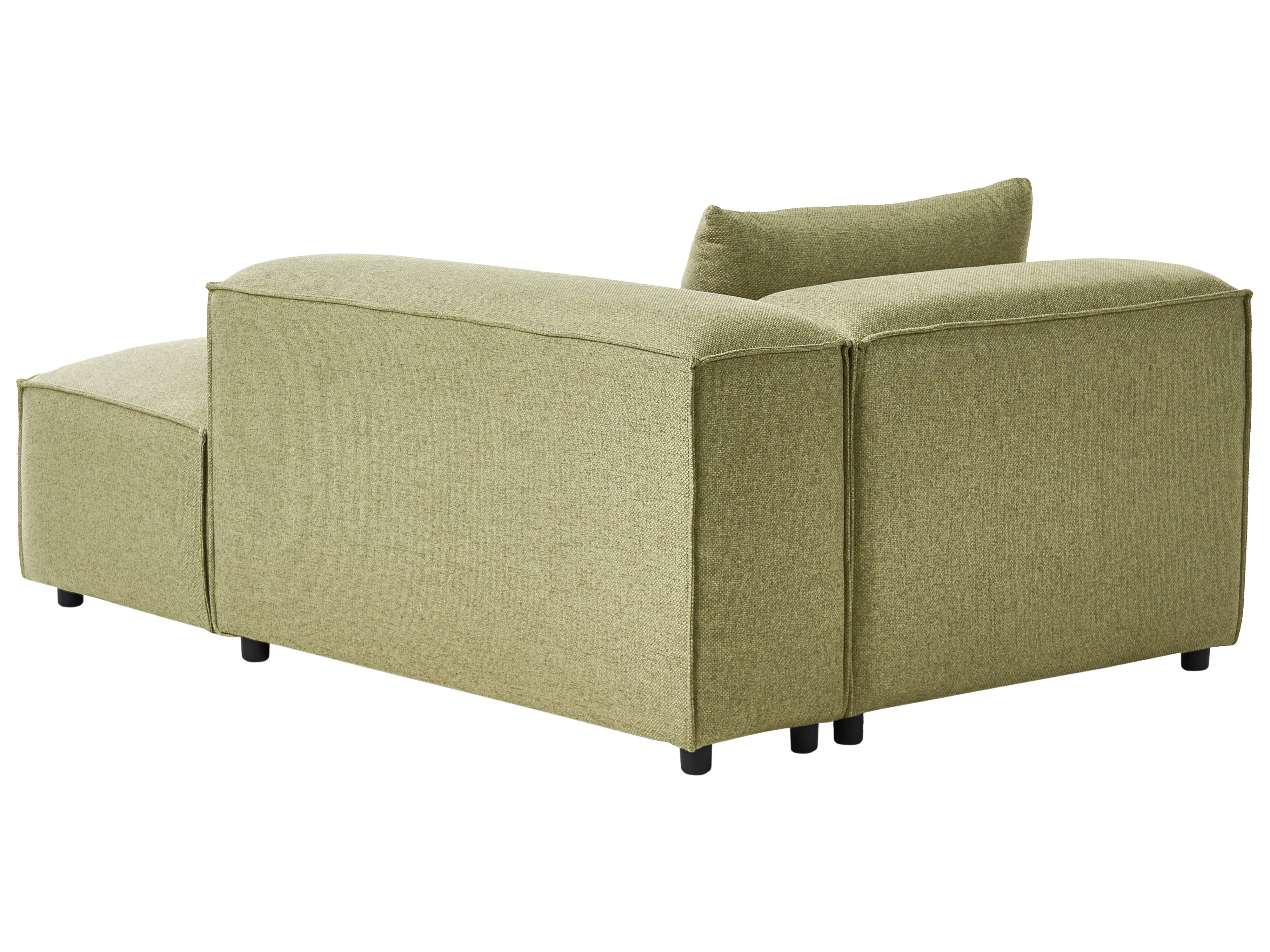 Linkszijdige chaise longue BRANDE Stof Lichtgroen