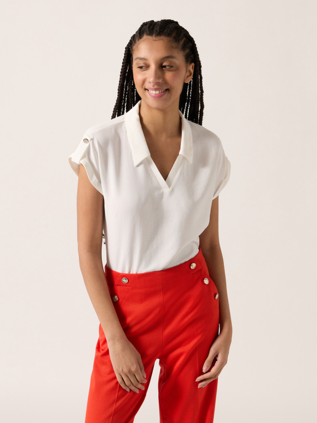 Top col chemise boutons épaules