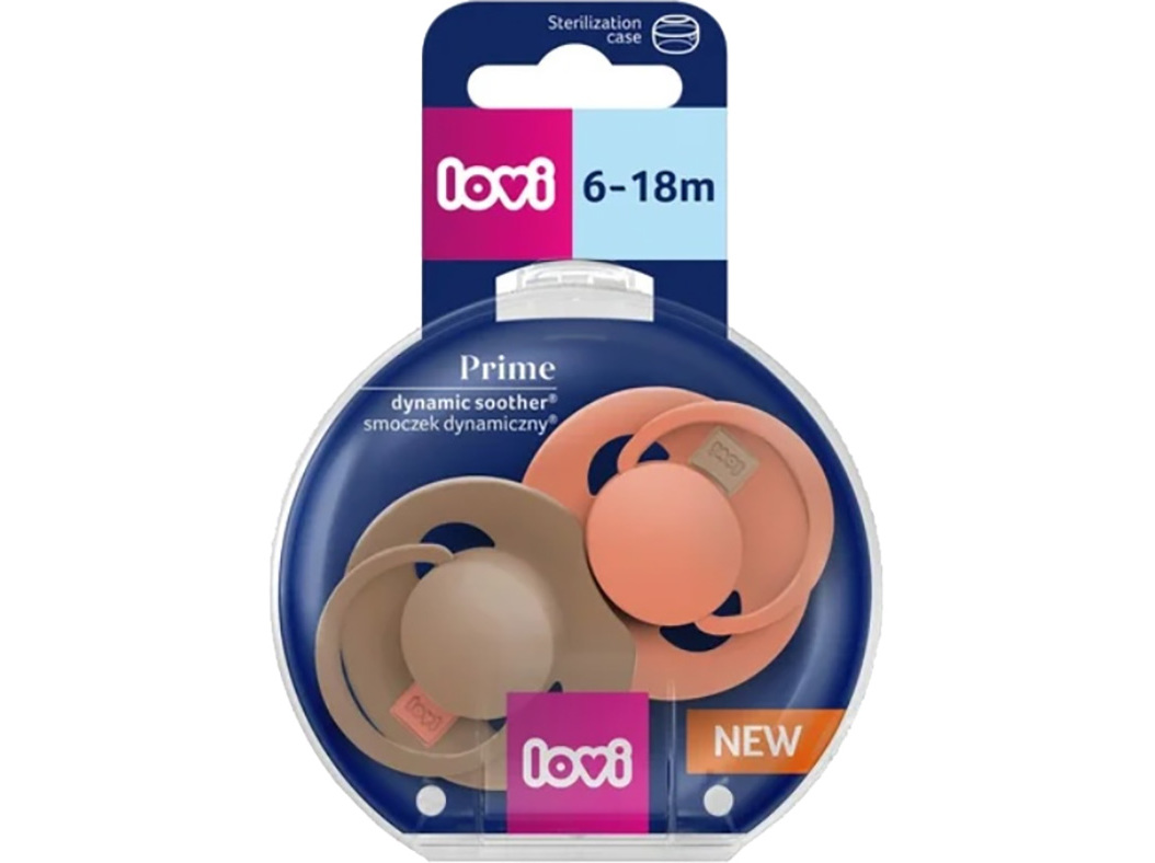 CHUPETA LOVI PRIME 6-18M GRANOLA/LARANJA 2U