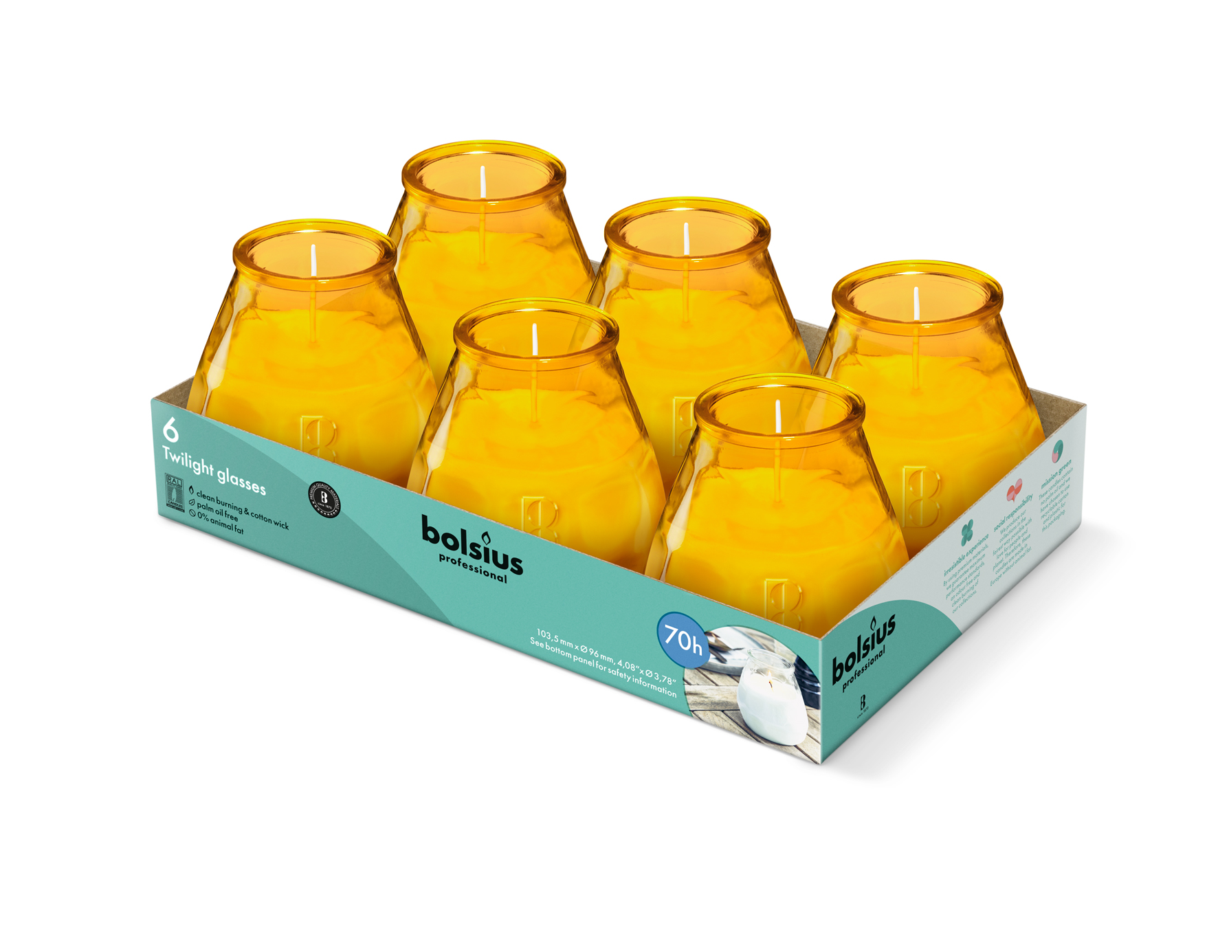 Bolsius Horeca Twilight 104/99 Amber (6 stuks)