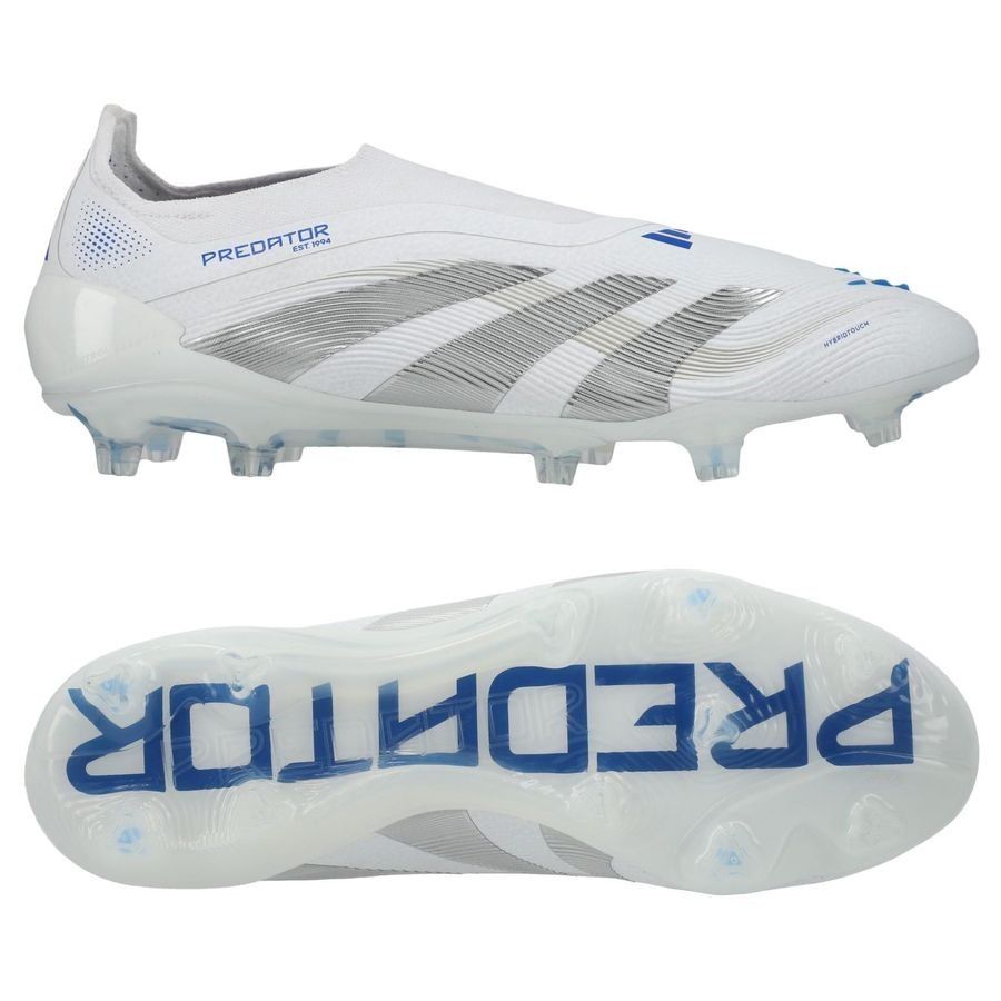 adidas Predator Elite Laceless FG Polar Victory - Blanc/Argenté/Bleu