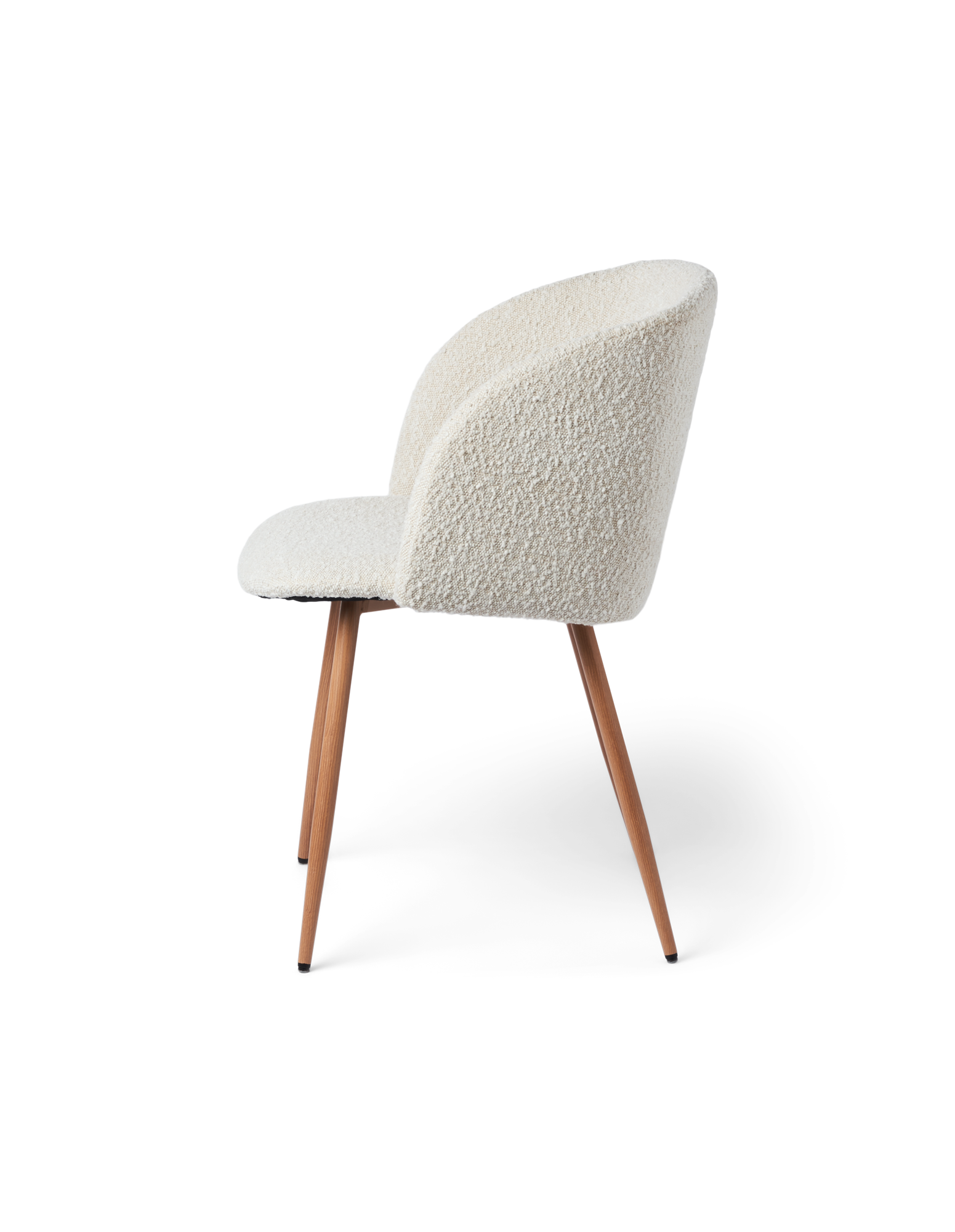 Stol i boucléstof | Jern/polyester/polyurethan. 50 x 42,5 x 81 cm. | Off White