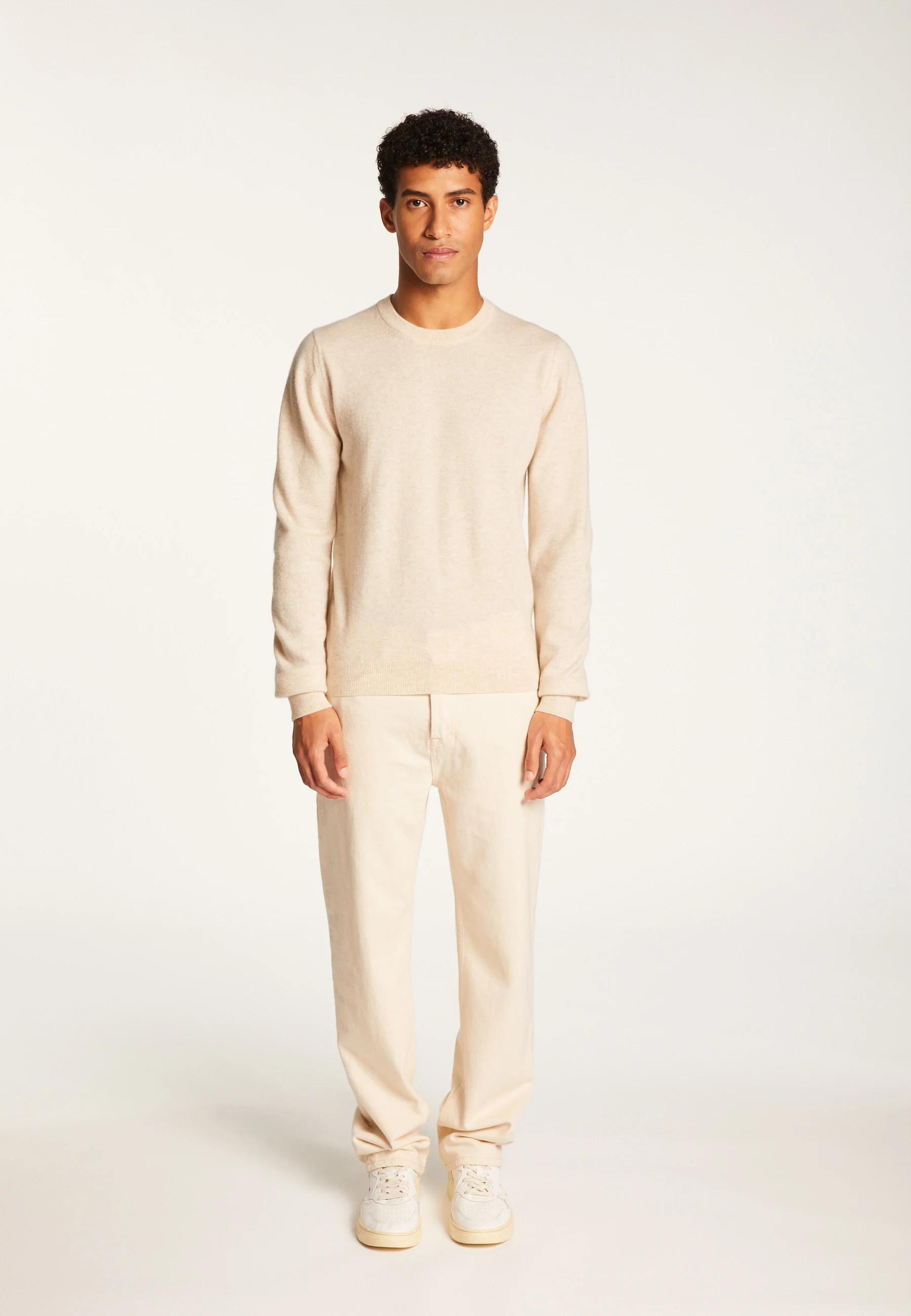 EVAINAH24 - Pull col rond en cachemire | Beige